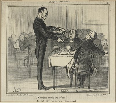 「ムッシューはクレープをお召し上がりになりますか？ 作： Honoré Victorin Daumier