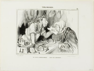 タイプ・パリジャン』より「あなたは商品を買う前に匂いを嗅ぐ」32ページ 作： Honoré Victorin Daumier