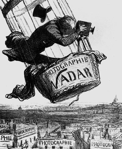 ナダールことガスパール・フェリックス・トゥルナション（1820-1910）の風刺画 1862年（彫刻 作： Honoré Daumier