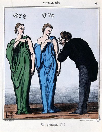1870年5月8日の国民投票に関する漫画（「Le Charivari」より）（カラーリトグラフ版 作： Honoré Daumier