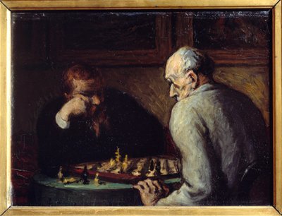 オノレ・ドーミエ（1808-1879）のチェスプレイヤーたち 19世紀 作： Honoré Daumier