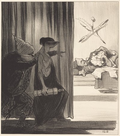 ミミ・ヴェロンに押されたクリュタイムネストラ... 作： Honoré Daumier