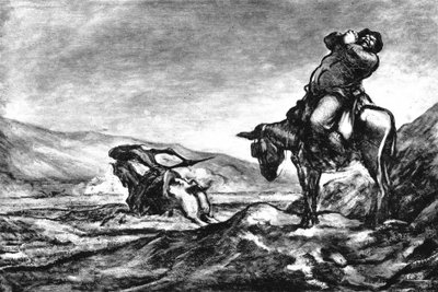 ドン・キショットとサンチョ・パンカ 作： Honoré Daumier