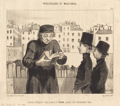若い大学生...ラテン語の辞書を洗い流す 作： Honoré Daumier