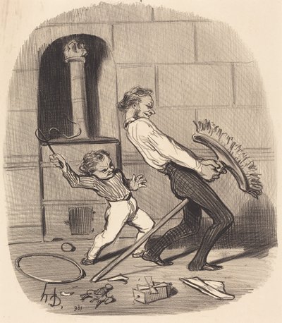乗馬レッスン、高校 作： Honoré Daumier