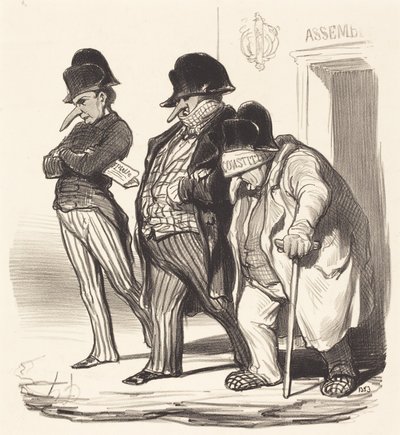国民議会を去るナポレオンジャーナル... 作： Honoré Daumier