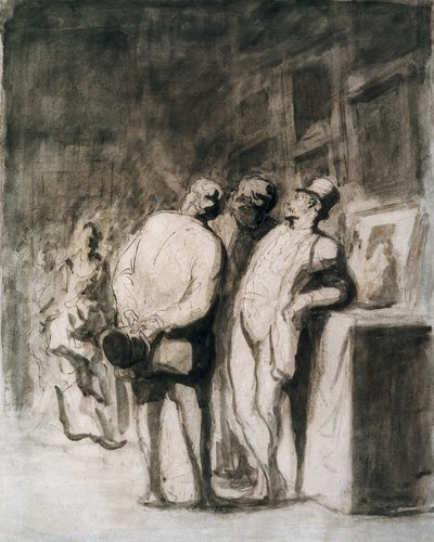 三人の目利き。 オノレ ドーミエ (1808-1879) の素描、フランス美術、19 世紀のリアリズム。 シカゴ美術館（アメリカ）。 作： Honoré Daumier