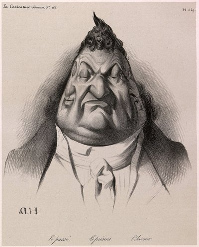 ドーミエが見たルイ・フィリップ - 過去 - 現在 - 未来 - 「ラ・カリカチュール」より - 1834年 - オノレ・ドーミエ作 - 新聞挿絵：「ラ・カリカチュール」1月9日付 作： Honoré Daumier