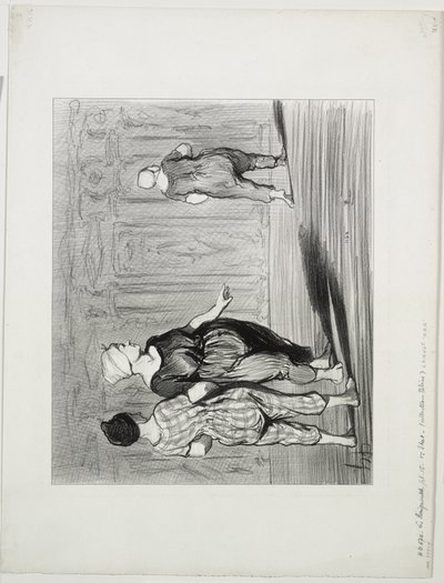 The Bathers、プレート 15: それはまた彼女です、かわいいファッション、マダム・コカルドー! 作： Honoré Daumier