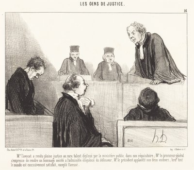 弁護士さんは完全な正義を行いました... 作： Honoré Daumier