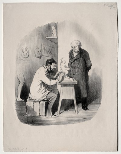 アーティスト、プレート 2: いつかこの方法で私をモデル化する必要があります。 作： Honoré Daumier