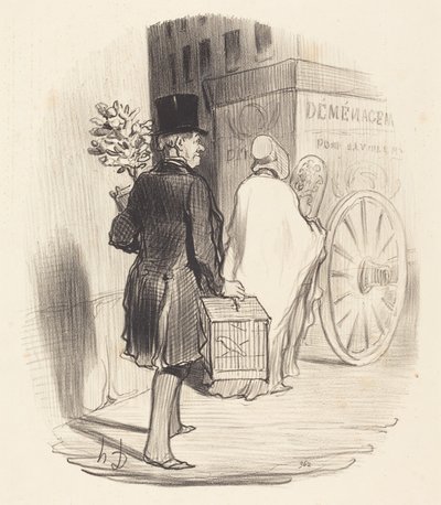 パリジャンが別の地区に移動... 作： Honoré Daumier