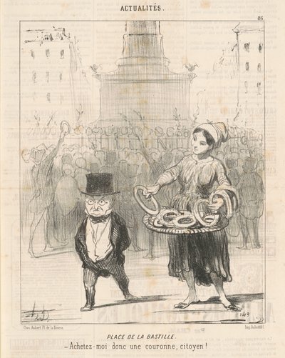 バスティーユ広場 作： Honoré Daumier