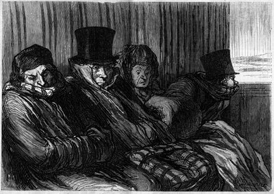快楽列車。退屈と不機嫌の10度。オノレ・ドーミエ（1808-1879）の漫画。1月18日付「Le Monde Illustré」249号に掲載された図版 作： Honoré Daumier