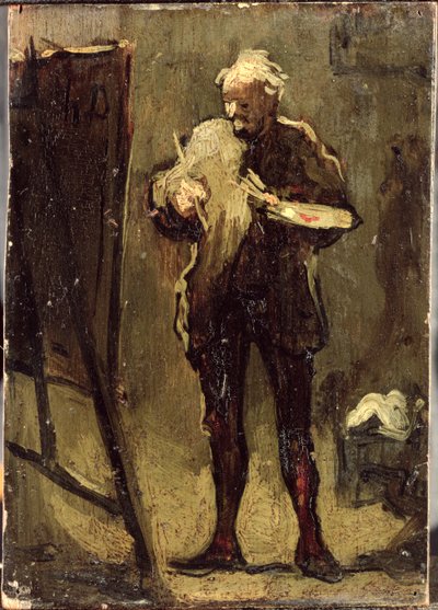 自画像（油彩・パネル 作： Honoré Daumier