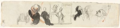 さまざまな人物のスケッチ (裏面) 作： Honoré Daumier