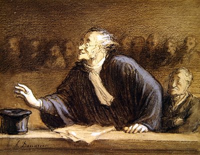 The Lawyer（水彩・チョーク・紙） 作： Honoré Daumier