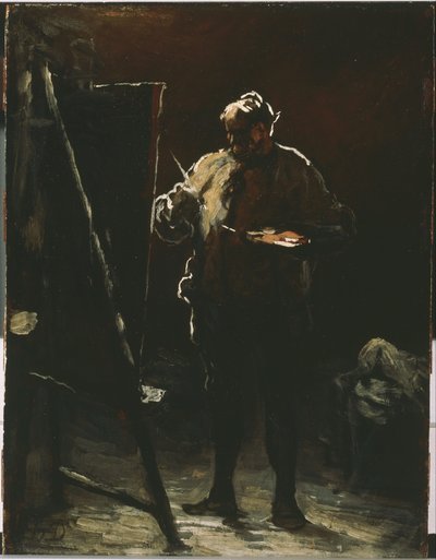 彼のイーゼルで画家 作： Honoré Daumier