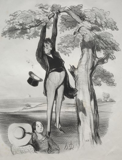 梅の木を激しく振りすぎると危険（大人の場合） 作： Honoré Daumier