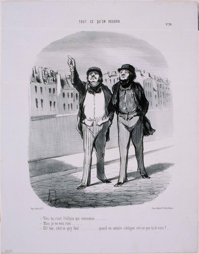 私たちが望むものは何でも：ほら、日食が始まるよ... 作： Honoré Daumier