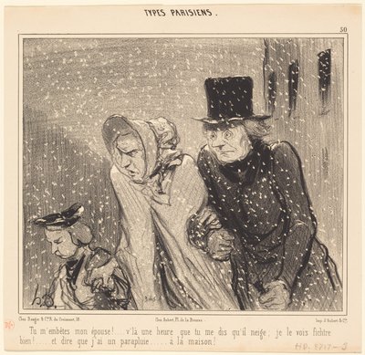 あなたは私を悩ませています、私の妻!... ここで 1 時間です... 作： Honoré Daumier