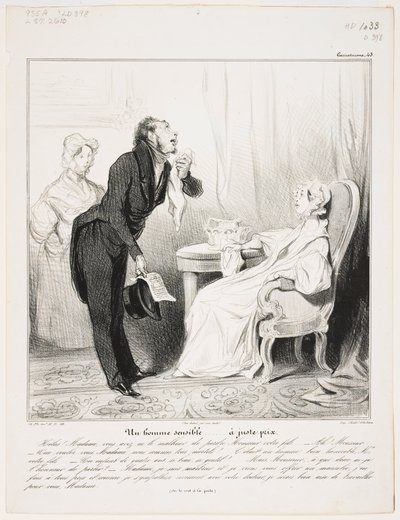 敏感な男（カリカチュラナ43） 作： Honoré Daumier