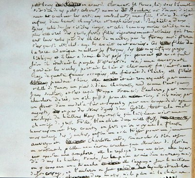 病院と人々」（紙にペンとインク）の4ページ目 作： Honore de Balzac