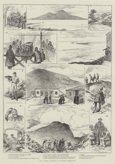 ヴェスヴィオ山を登るケーブル鉄道 作： Horace Petherick
