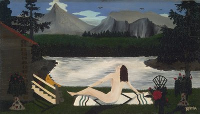 湖の乙女、1936〜39年頃（キャンバスに油彩） 作： Horace Pippin