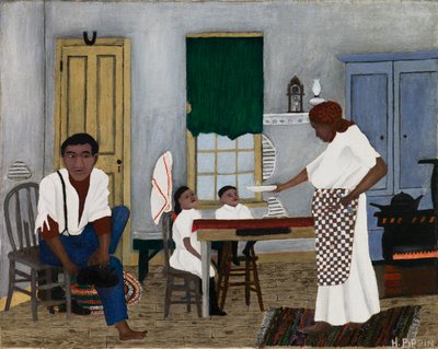 日曜日の朝の朝食 作： Horace Pippin