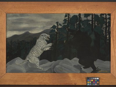 ブルータイガー（布に油彩） 作： Horace Pippin