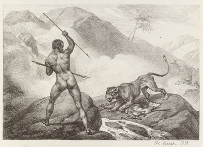 アフリカのハンター 作： Emile Jean Horace Vernet