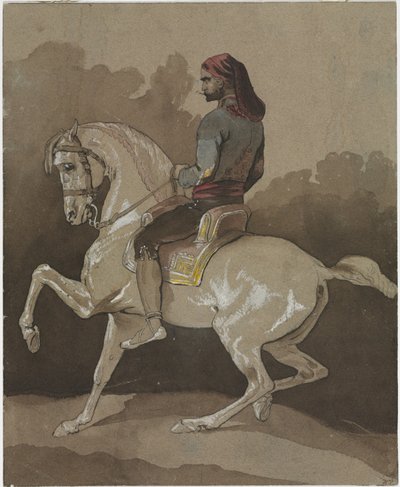 馬に乗ったアラブ人 作： Emile Jean Horace Vernet
