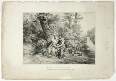 デストレはその魅力を恋人に惜しみなく注ぎ込んだ...。 作： Horace Vernet