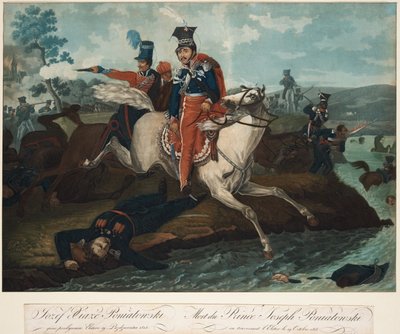 ライプツィヒの戦いにおけるヨーゼフポニアトフスキー王子の死、1820年 作： Emile Jean Horace Vernet