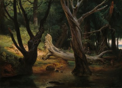 ポンティーヌ沼地での狩りへの出発 作： Emile Jean Horace Vernet