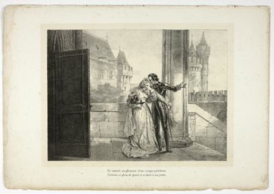 そして、泣きながら、大切な兜をかぶった......。 作： Horace Vernet