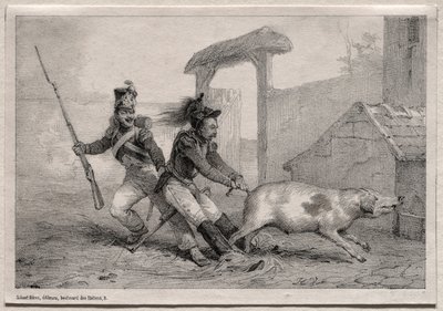 略奪者たち、しっかりと止めろ。 作： Emile Jean Horace Vernet
