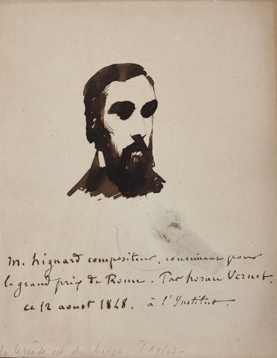 作曲家アリスティド・ヒニャールの肖像 1822-1898, 1848. 作： Emile Jean Horace Vernet