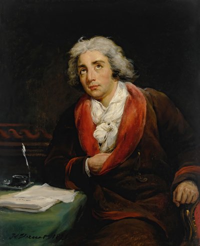 詩人アンドレ・シェニエの肖像、1762～1794年、1825年。 作： Emile Jean Horace Vernet