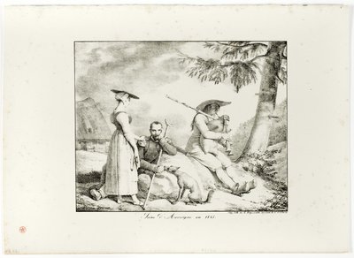 1845年のオーヴェルニュの風景 作： Emile Jean Horace Vernet