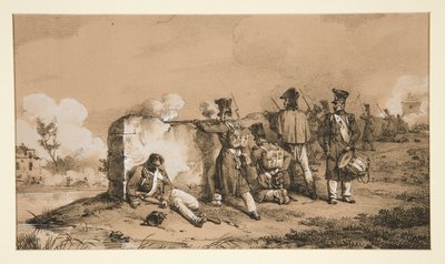 小競り合いの兵士 作： Emile Jean Horace Vernet
