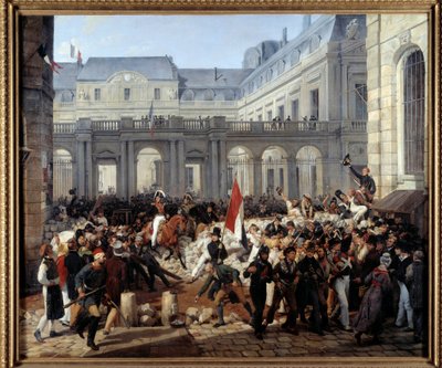 オルレアン公は王宮を出て、ホテル・ド・ヴィルに向かった（7月31日 作： Emile Jean Horace Vernet