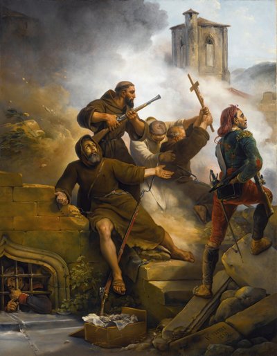 サラゴサの最初の包囲戦、1819 年。 作： Emile Jean Horace Vernet