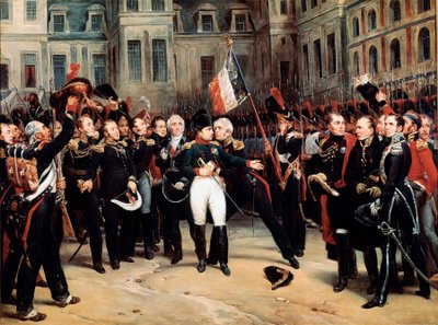 ナポレオン・ボナパルトのインペリアル・ガードへの別れ、フォンテーヌブローの 作： Emile Jean Horace Vernet