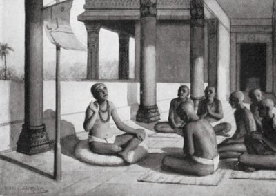 唯一神について語るサンカラチャリヤ、AD815年（リトグラフ） 作： Horace van Ruith