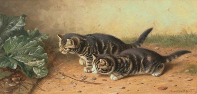 追い詰められた（キャンバスに油彩） 作： Horatio Henry Couldery