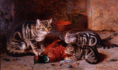 夕食のゲーム（パネルに油彩） 作： Horatio Henry Couldery