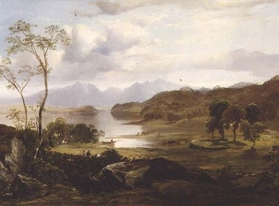 ロッホ・ファド遠くに見えるのはアラン島 作： Horatio McCulloch