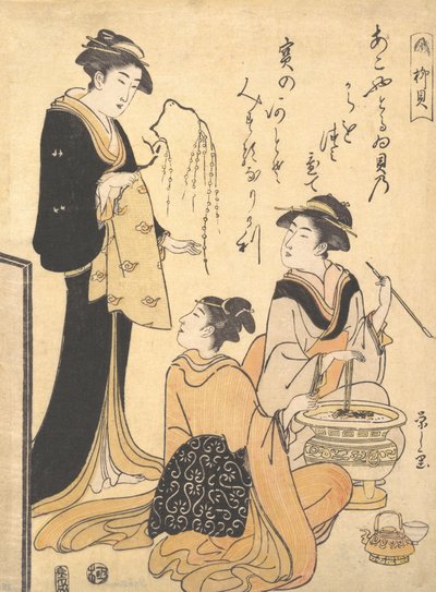 柳貝柳会、「S...」をテーマにした無題の美版画集より。 1791年。 作： Hosoda Eishi